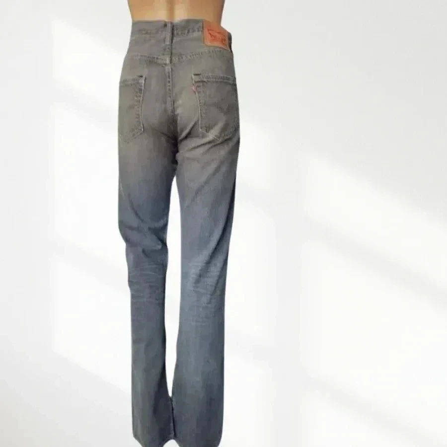 Levi's 501 straight cut - high waist - 100% cotton - gray - very good condition – photo 2